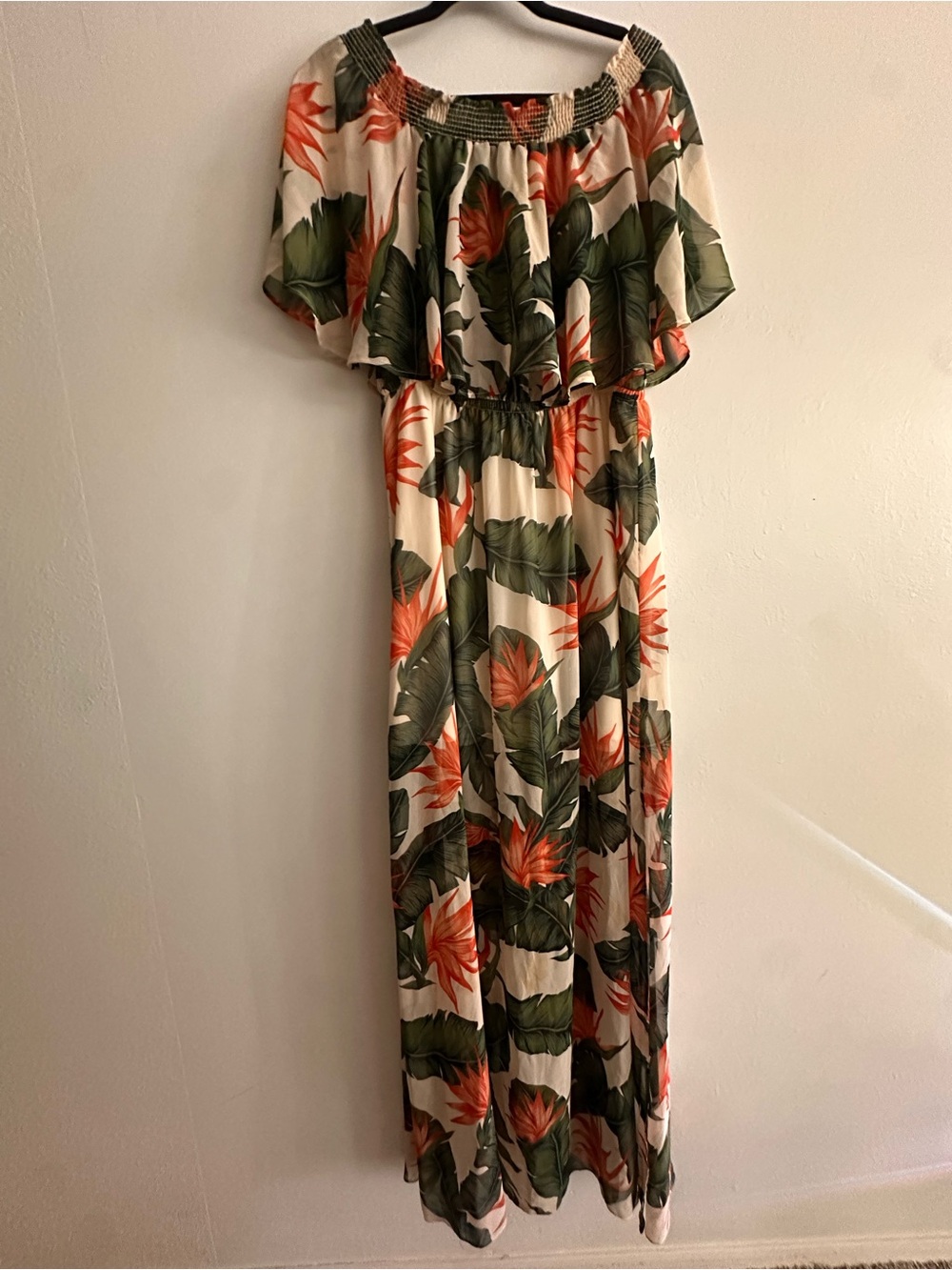 Show Me Your Mumu Cream Dress with Green & Pink Floral Print